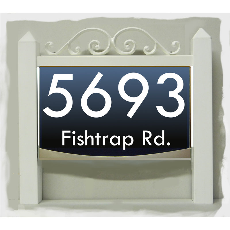 EZStreetSigns Traditional LED address sign with solar panel Wayfair